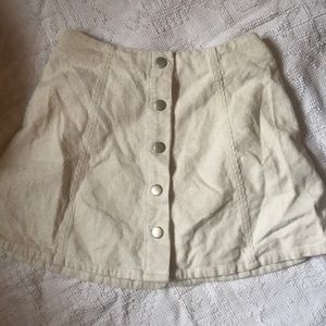 Cream button down skirt